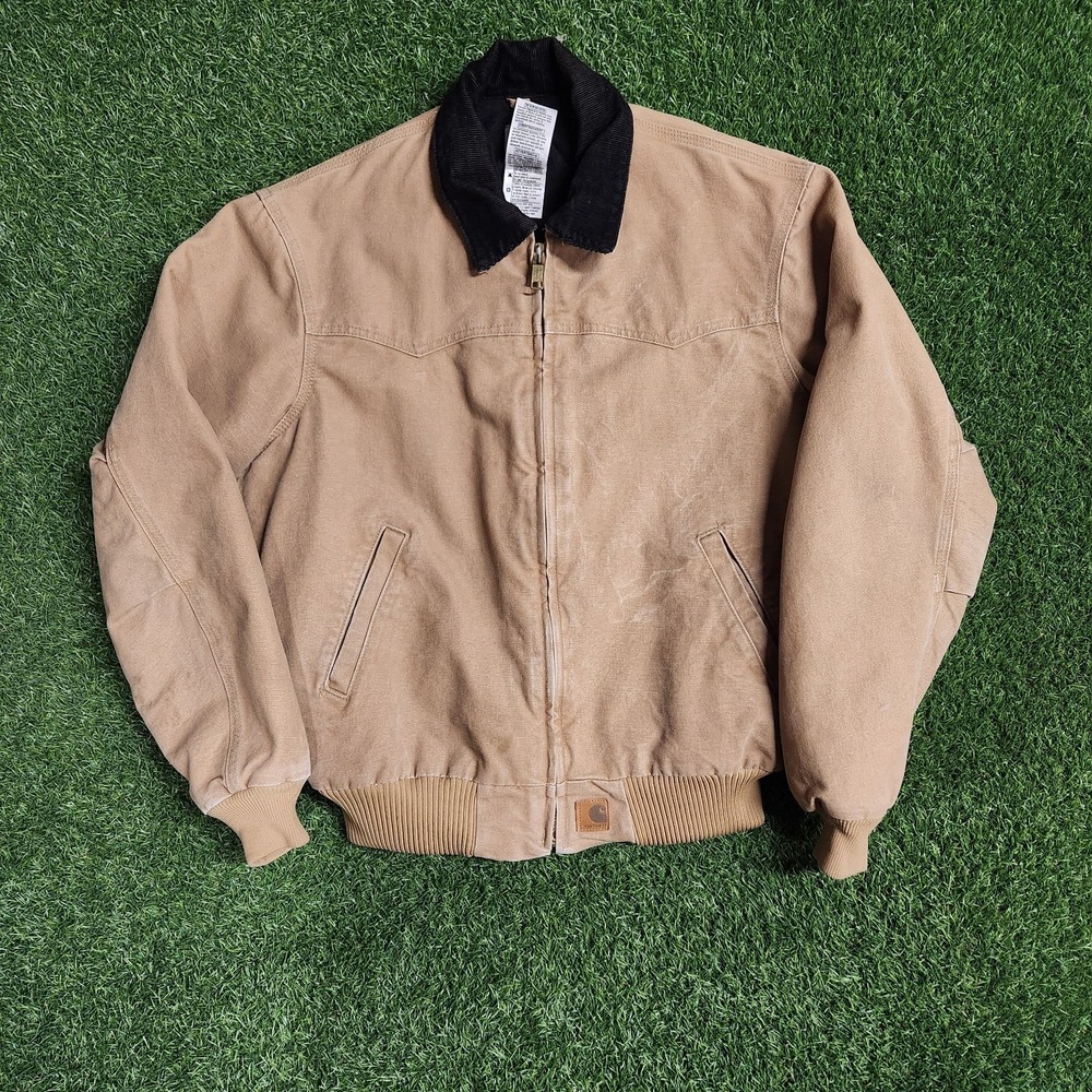 Vintage Carhartt Santa Fe Jacket J14 CML Quilt Lined Mens Large regular